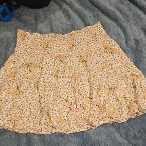 American Eagle Outfitters Yellow Floral Mini Skirt